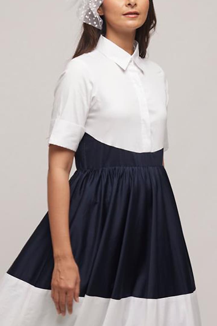Multi-Colored Cotton Color-Blocked Vacation Dress by Escape by Aishwarya at Pernia's Pop Up Shop
