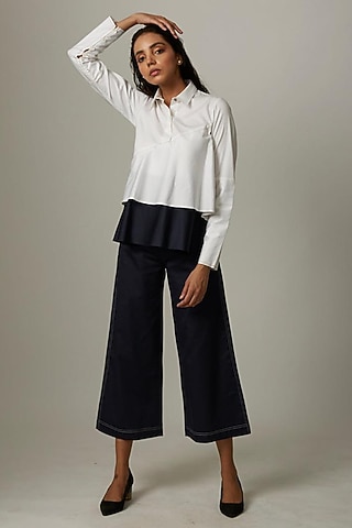 White & Black Cotton A-line Co-Ord Set by Escape by Aishwarya