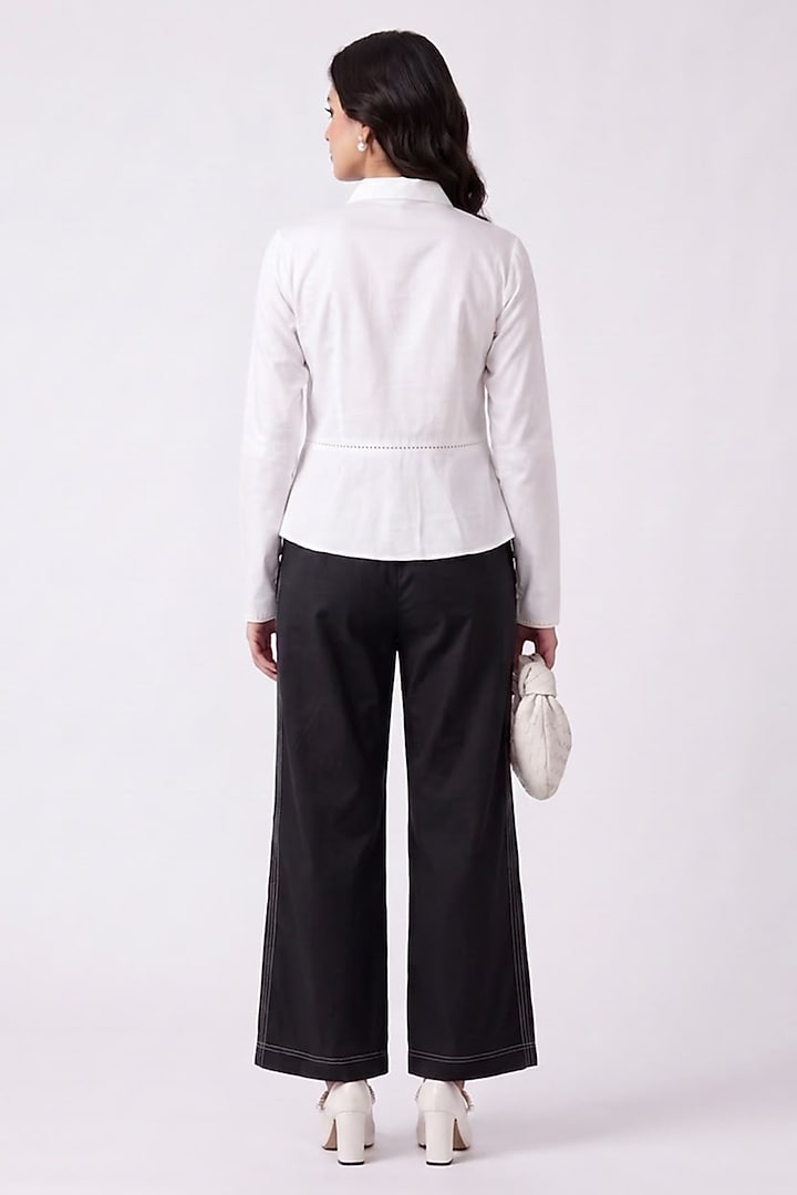White & Black Cotton A-line Co-Ord Set by Escape by Aishwarya at Pernia's Pop Up Shop