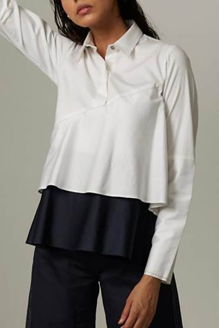 White & Black Cotton A-line Co-Ord Set by Escape by Aishwarya at Pernia's Pop Up Shop