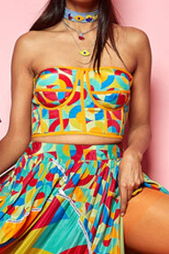 Multi-Colored Corset Top by Esha L Amin at Pernia's Pop Up Shop
