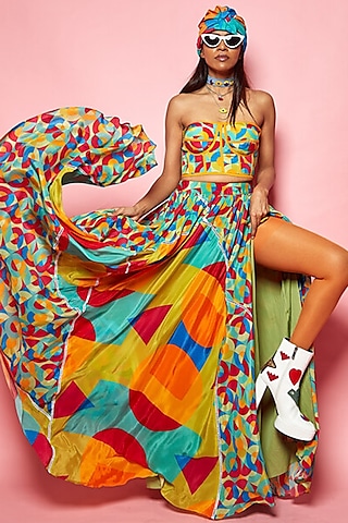 Multi-Colored Printed Skirt by Esha L Amin