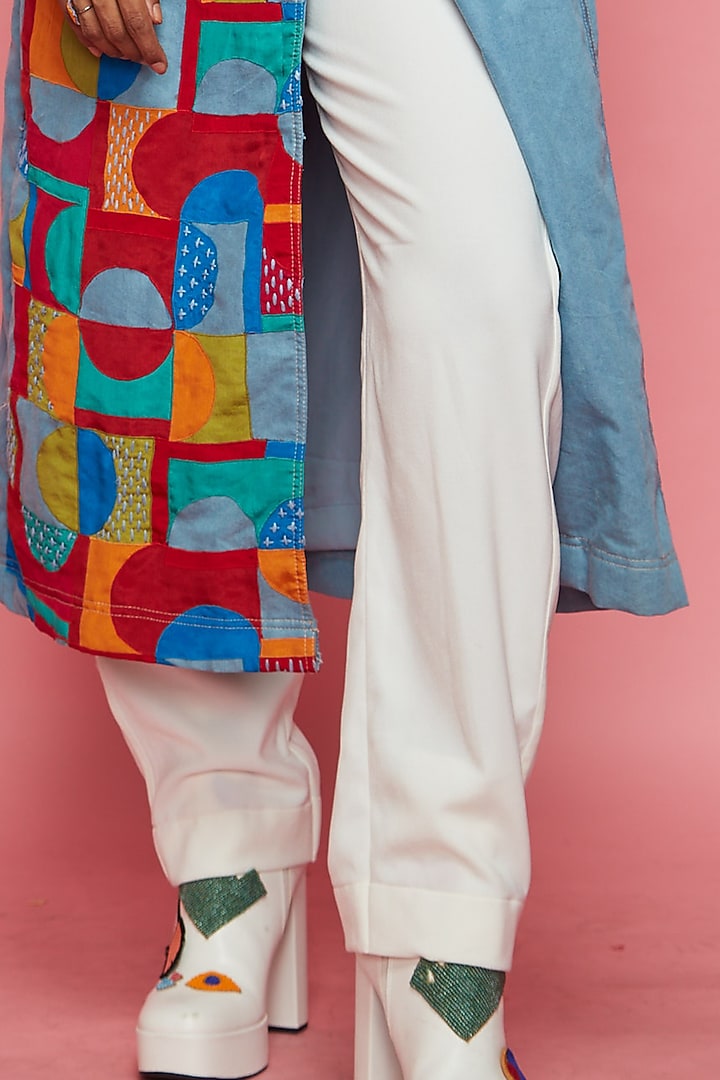 White Denim Pants by Esha L Amin at Pernia's Pop Up Shop