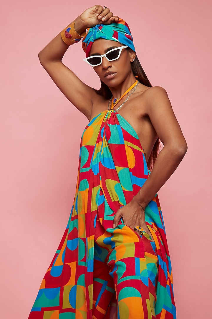 Multi-Colored Crepe Tunic by Esha L Amin at Pernia's Pop Up Shop