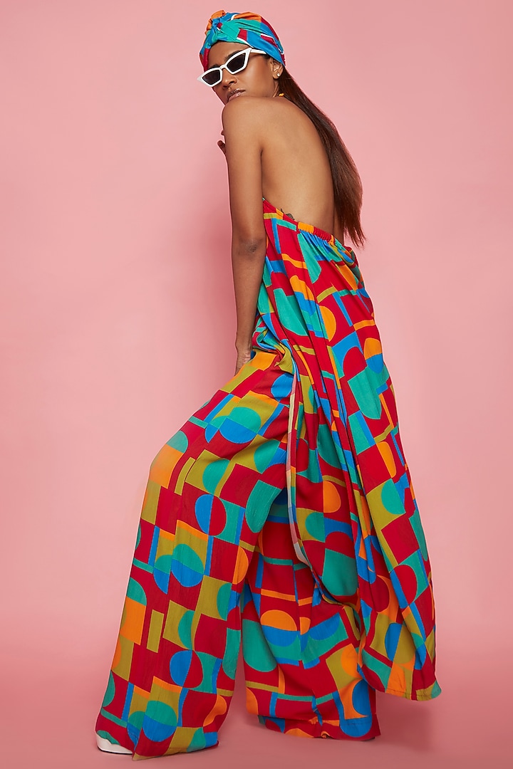 Multi-Colored Crepe Printed Pants by Esha L Amin at Pernia's Pop Up Shop