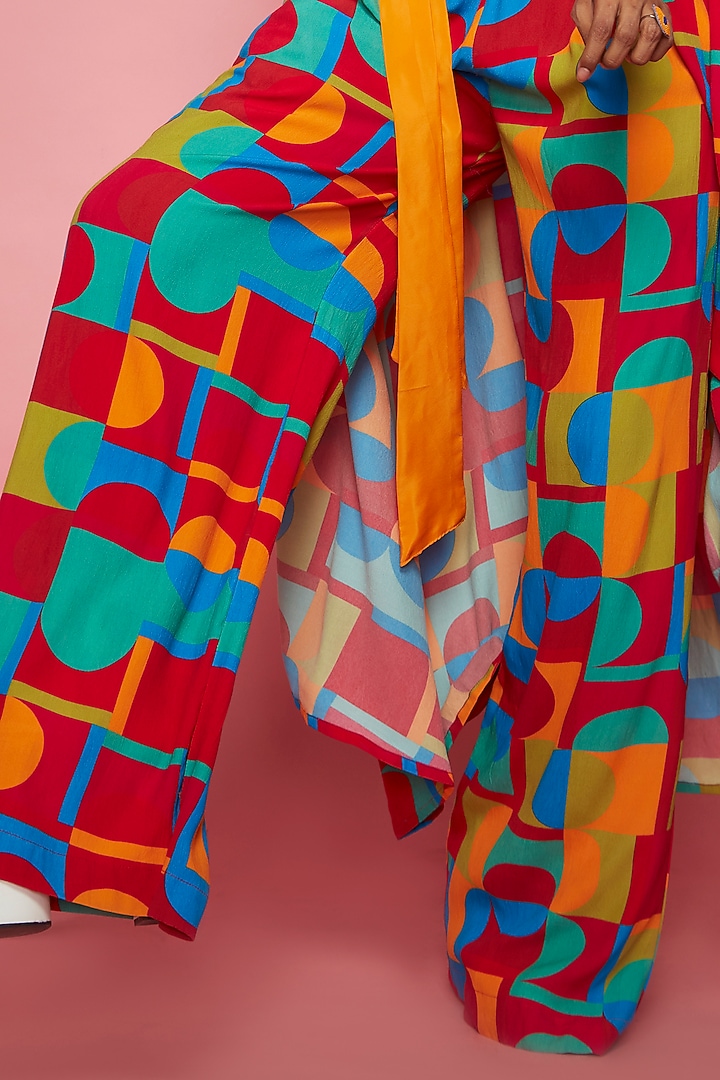 Multi-Colored Crepe Printed Pants by Esha L Amin at Pernia's Pop Up Shop