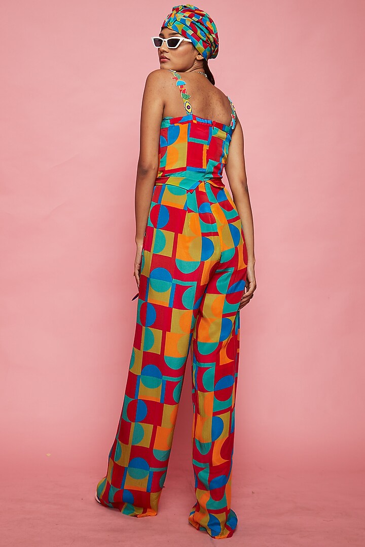 Multi-Colored Crepe Jumpsuit by Esha L Amin at Pernia's Pop Up Shop