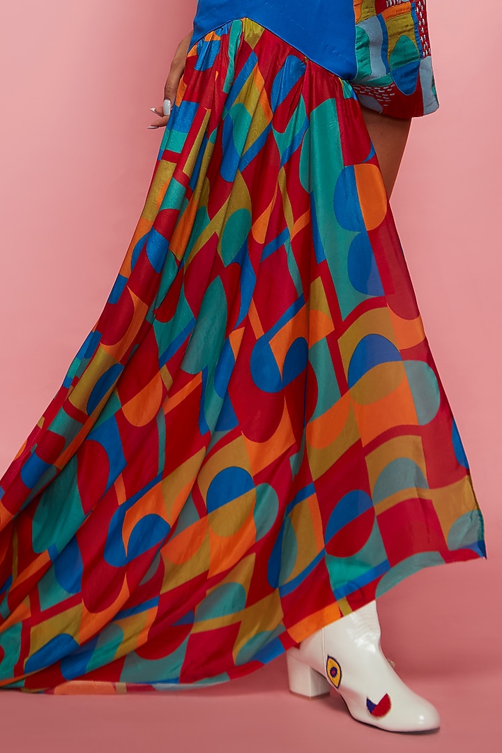 Blue Crepe Mini Vacation Dress by Esha L Amin at Pernia's Pop Up Shop