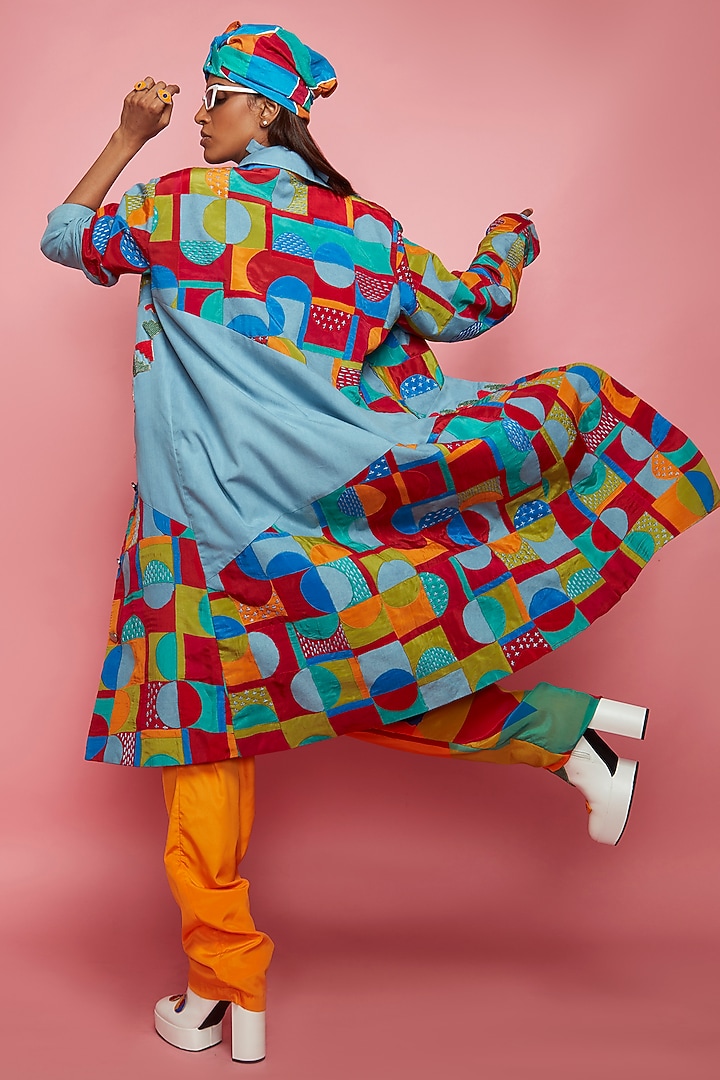 Orange Crepe Pant Set by Esha L Amin at Pernia's Pop Up Shop