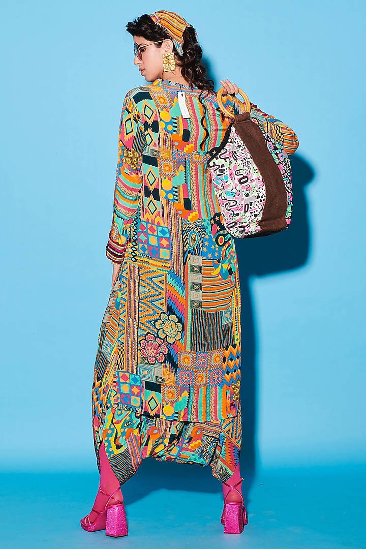 Multi-Colored Viscose Crepe Kurta by Esha L Amin at Pernia's Pop Up Shop