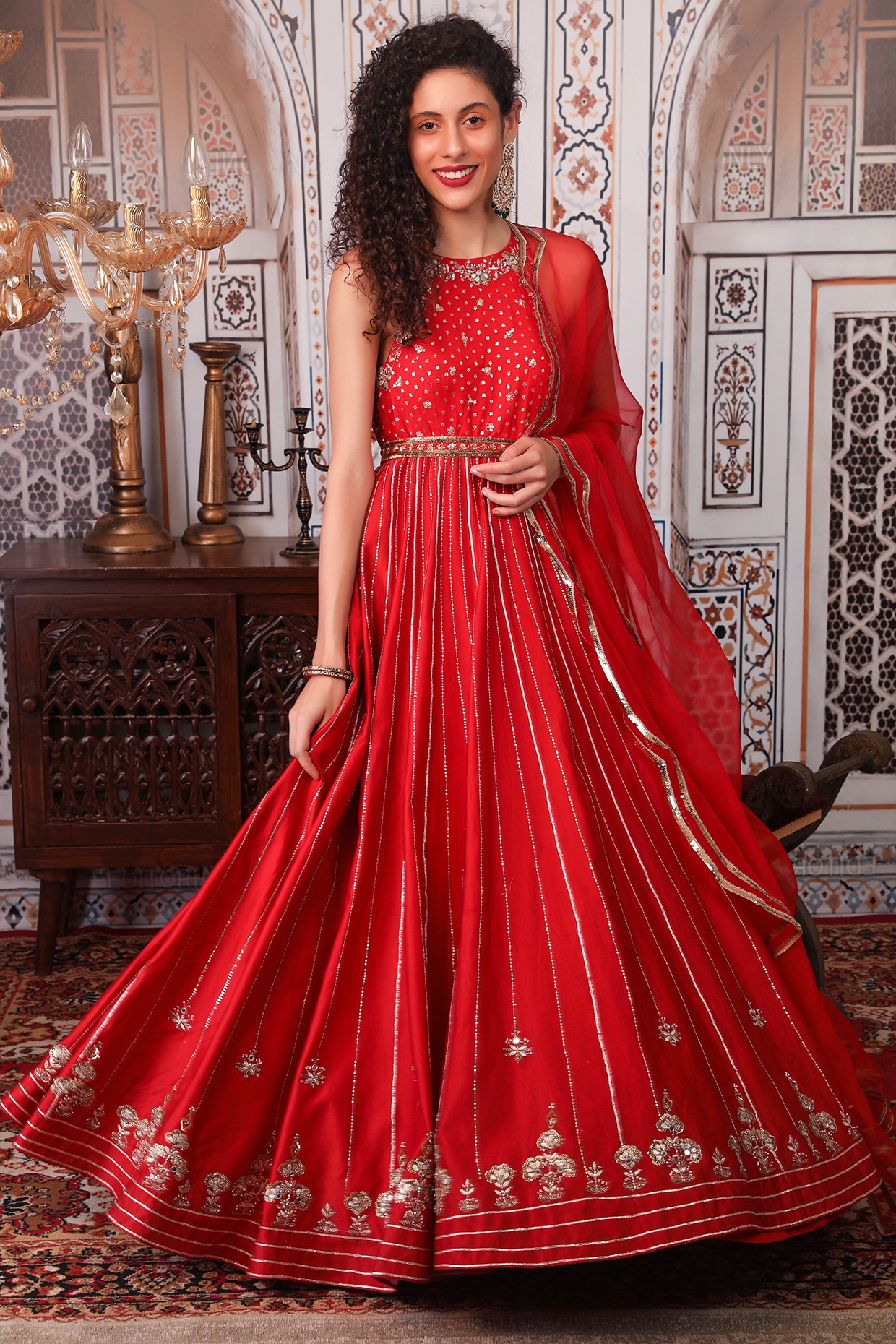 Grey Indian Bridal Anarkali Wedding Gown In Net SFZ127851 – Siya Fashions