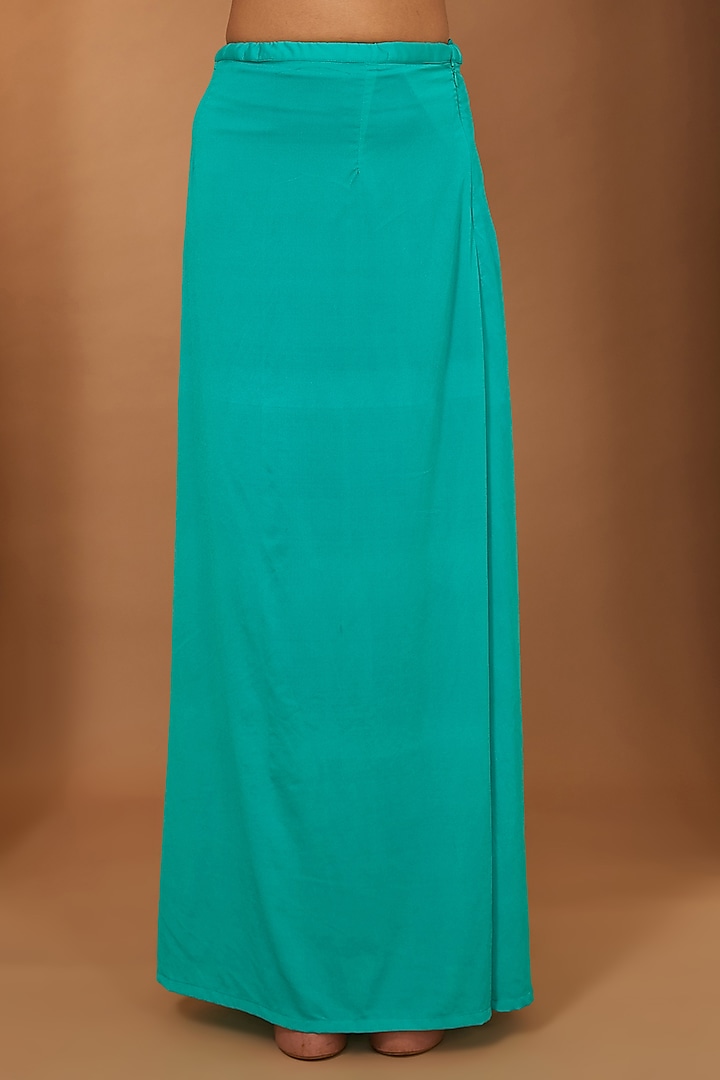 Firozi Organza Mirror Embellished Party Wear Saree Set by Esha Koul at Pernia's Pop Up Shop