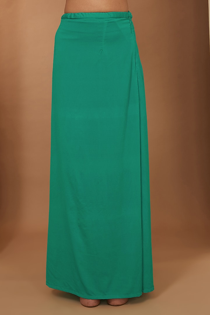Teal Georgette Mirror Embroidered Party Wear Saree Set by Esha Koul at Pernia's Pop Up Shop