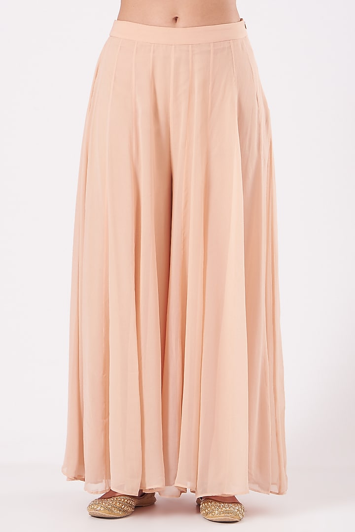 Blush Pink Embroidered Wedding Anarkali Set by Esha Koul at Pernia's Pop Up Shop