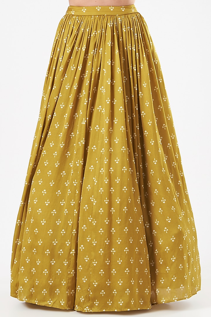Mustard Embroidered Wedding Lehenga Set by Esha Koul at Pernia's Pop Up Shop
