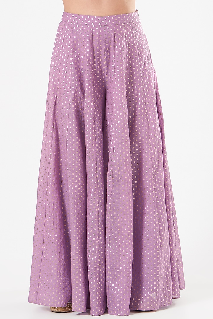 Light Purple Modal Satin Wedding Sharara Set by Esha Koul at Pernia's Pop Up Shop