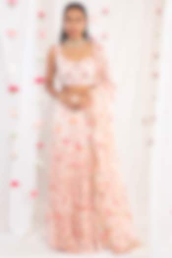 Blush Pink Wedding Sharara Set With Print by Esha Koul at Pernia's Pop Up Shop