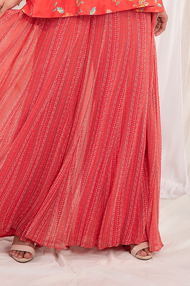 Red Printed Pant Set by Esha Koul at Pernia's Pop Up Shop