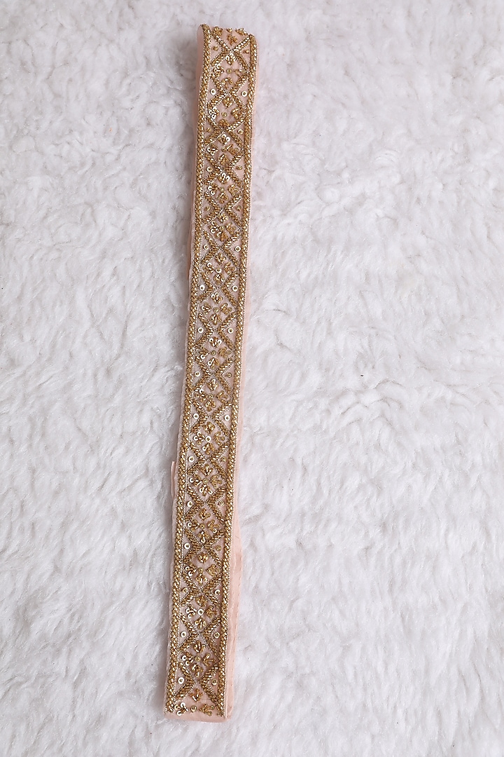 Pink Embroidered Belt by Esha Koul