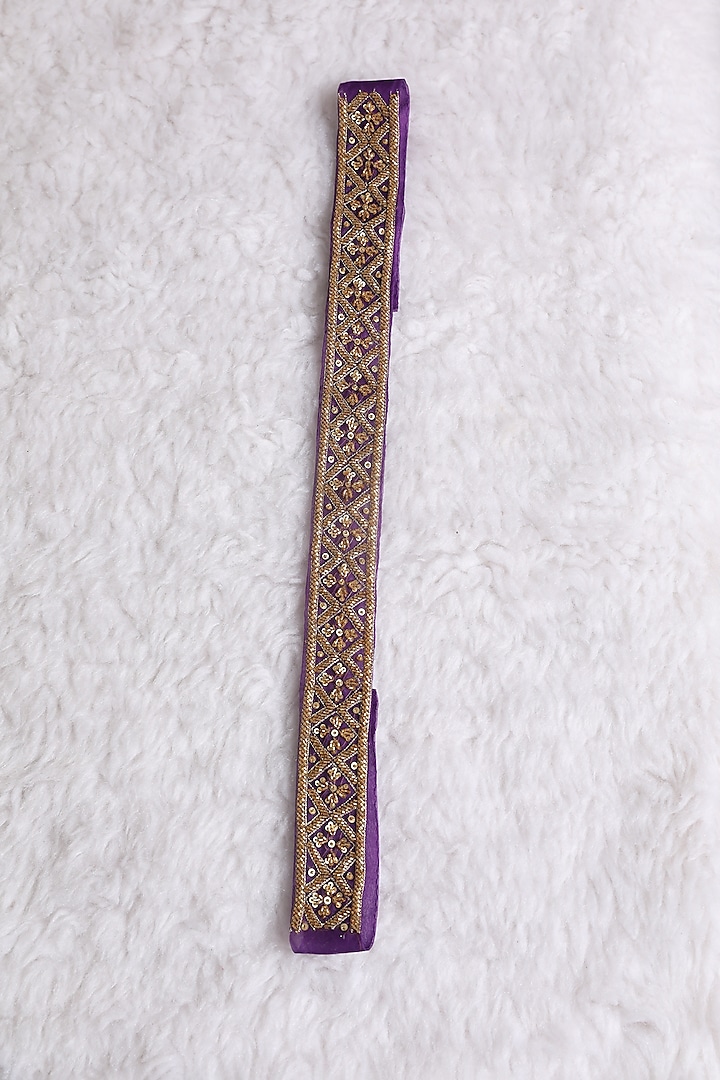 Purple Embroidered Belt by Esha Koul