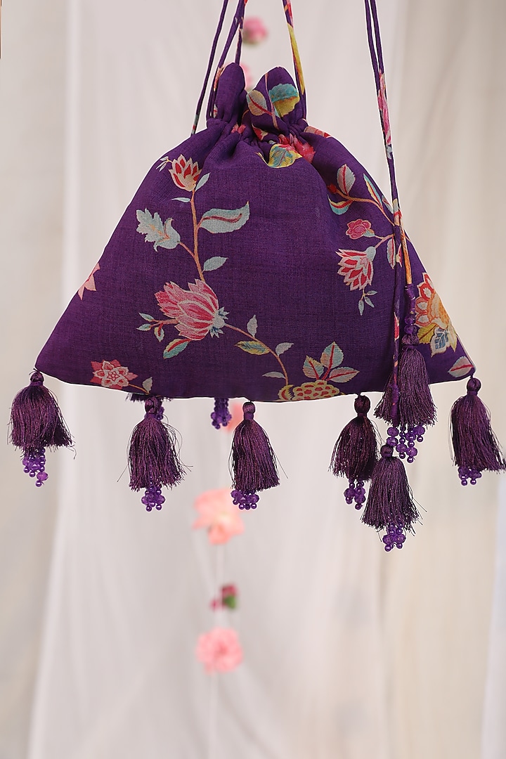 Purple Floral Potli by Esha Koul