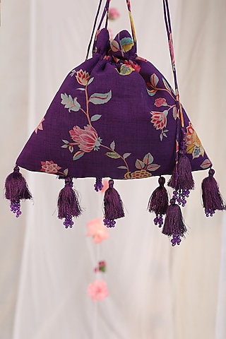 Purple Floral Potli by Esha Koul