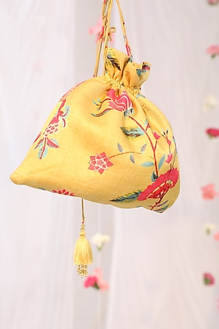 Mustard Floral Potli by Esha Koul