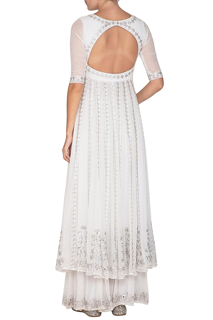 Ivory Mirror Embroidered Wedding Sharara Set by Esha Koul at Pernia's Pop Up Shop