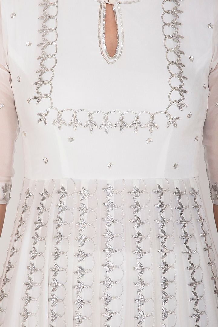 Ivory Mirror Embroidered Wedding Sharara Set by Esha Koul at Pernia's Pop Up Shop