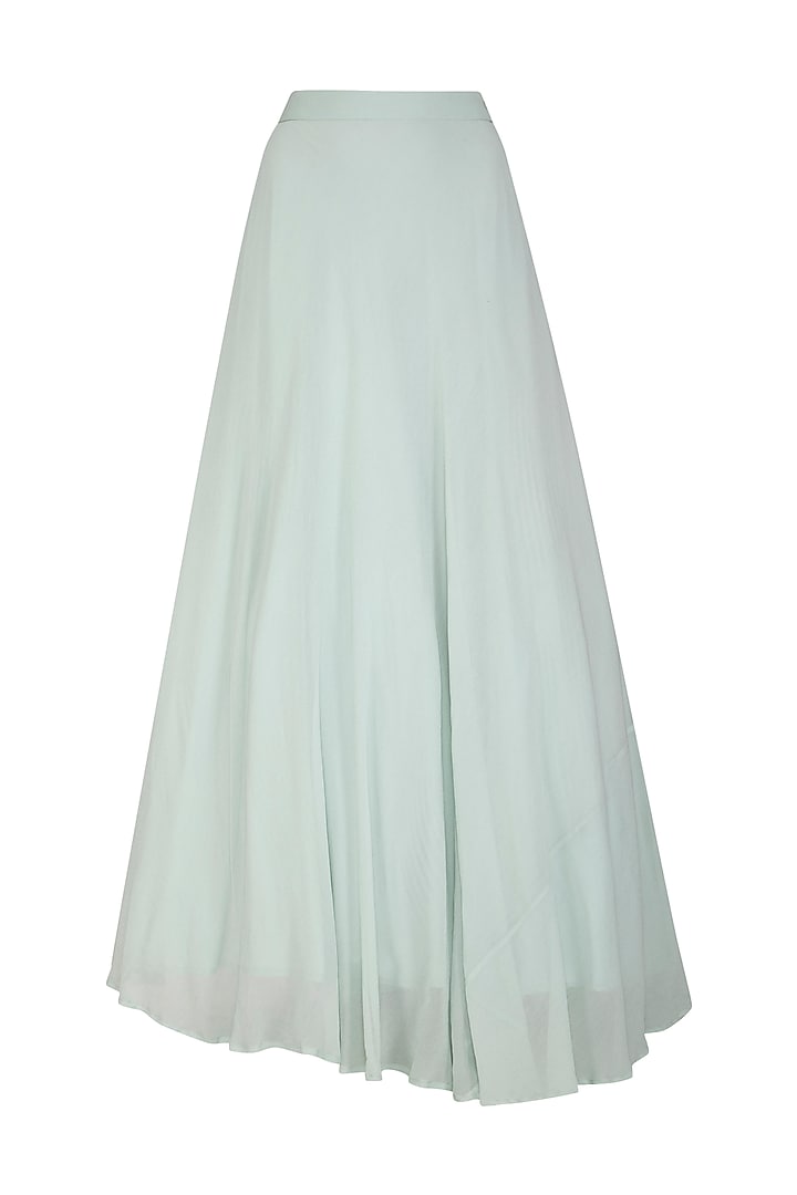 Ice Blue Embroidered Wedding Anarkali Set by Esha Koul at Pernia's Pop Up Shop