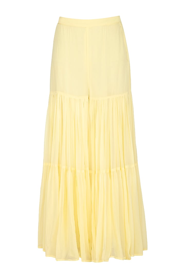 Yellow Embroidered Wedding Sharara Set by Esha Koul at Pernia's Pop Up Shop