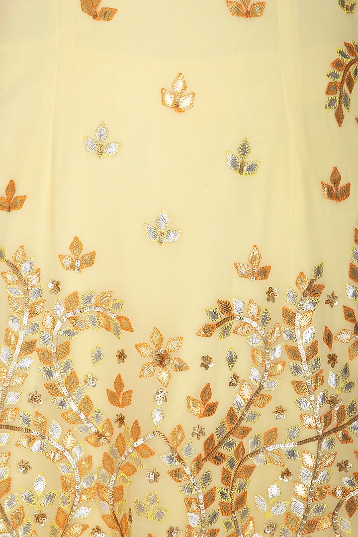 Yellow Embroidered Wedding Sharara Set by Esha Koul at Pernia's Pop Up Shop