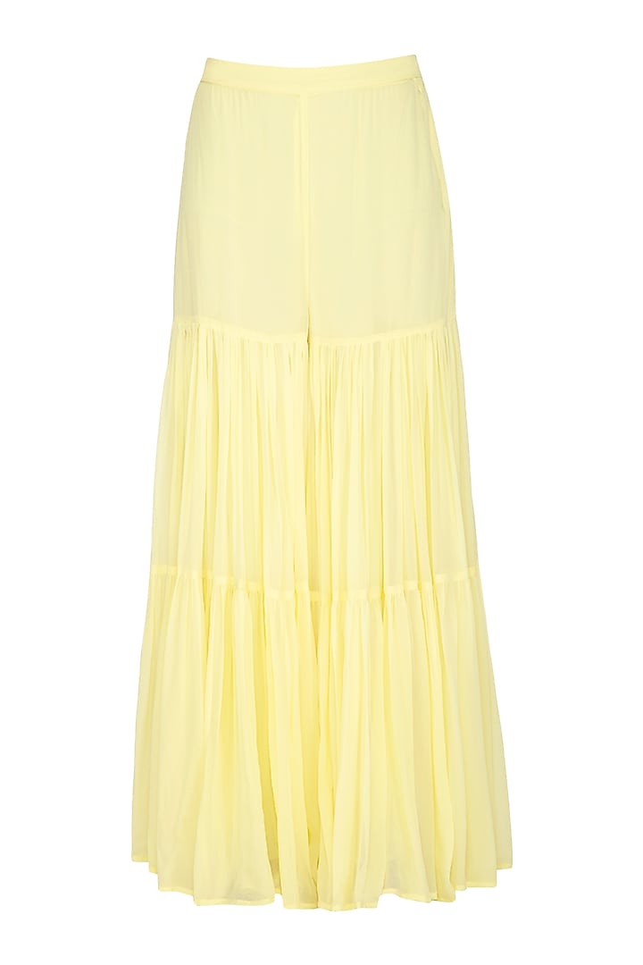 Lemon Yellow Embroidered Wedding Sharara Set by Esha Koul at Pernia's Pop Up Shop