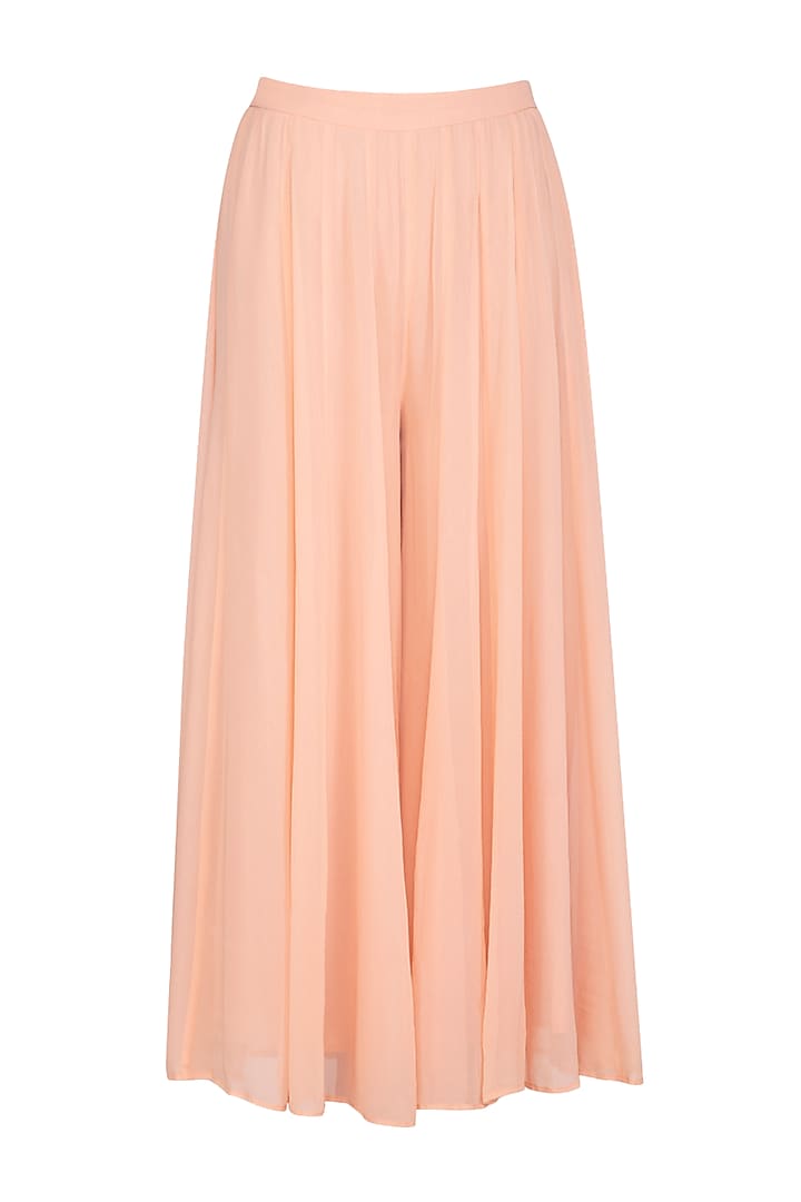 Peach Embroidered Wedding Sharara Set by Esha Koul at Pernia's Pop Up Shop