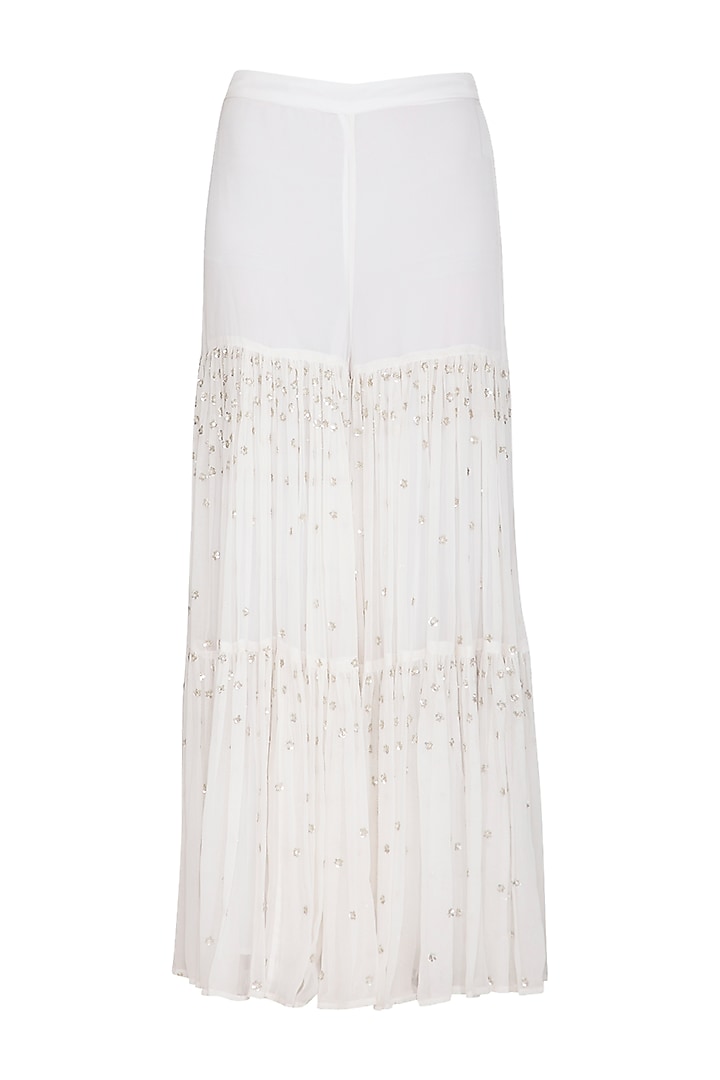 White Embroidered Wedding Sharara Set by Esha Koul at Pernia's Pop Up Shop
