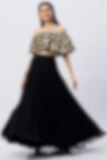 Black Georgette Skirt Set by Esha Koul