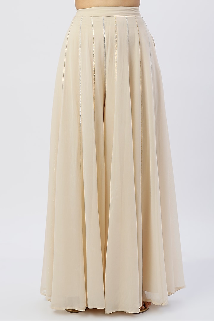 Off-White Embroidered Pant Set by Esha Koul at Pernia's Pop Up Shop
