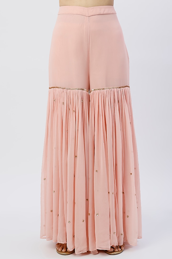 Onion Pink Embellished Wedding Sharara Set by Esha Koul at Pernia's Pop Up Shop