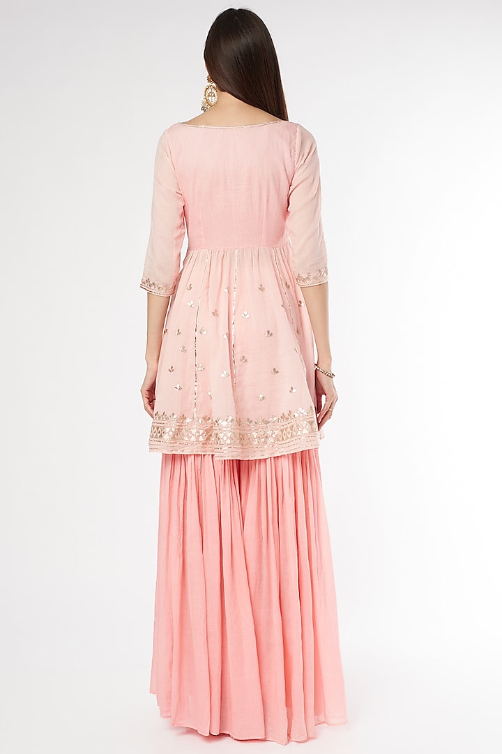 Baby Pink Flared Solid Sharara