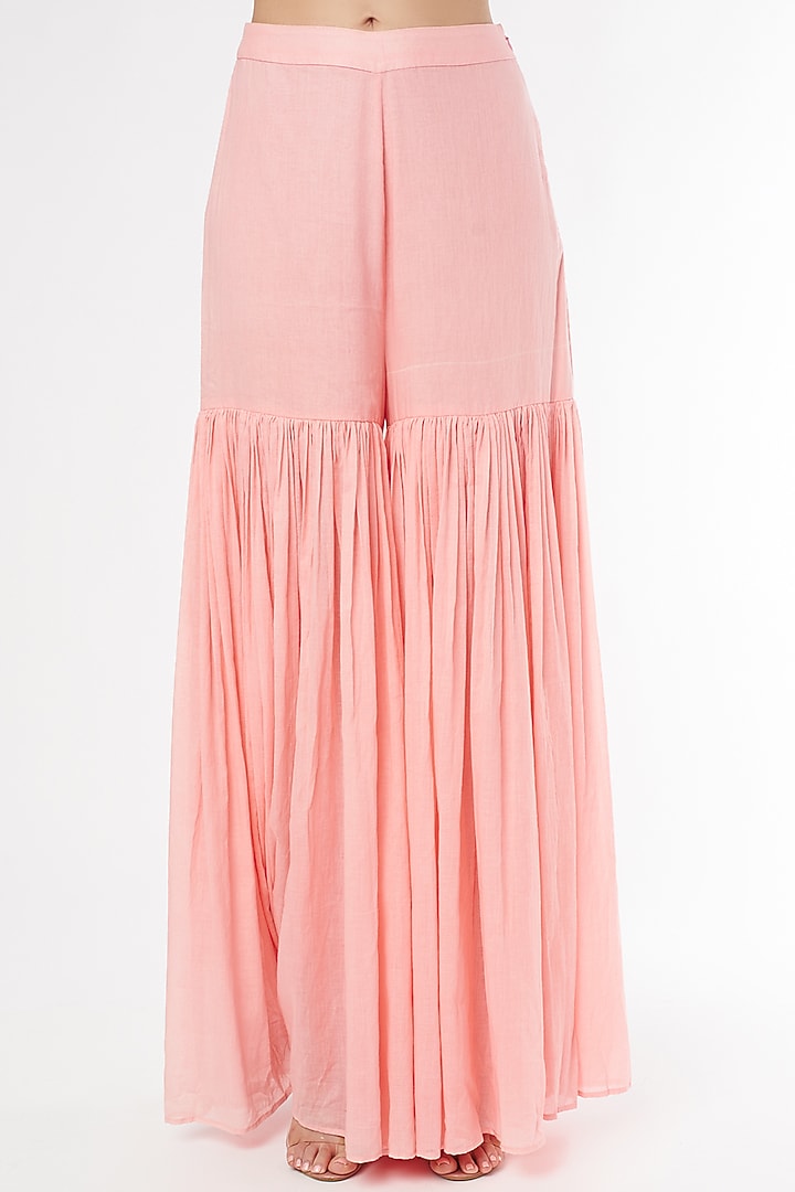 Baby Pink Cotton Party Wear Sharara Set by Esha Koul at Pernia's Pop Up Shop