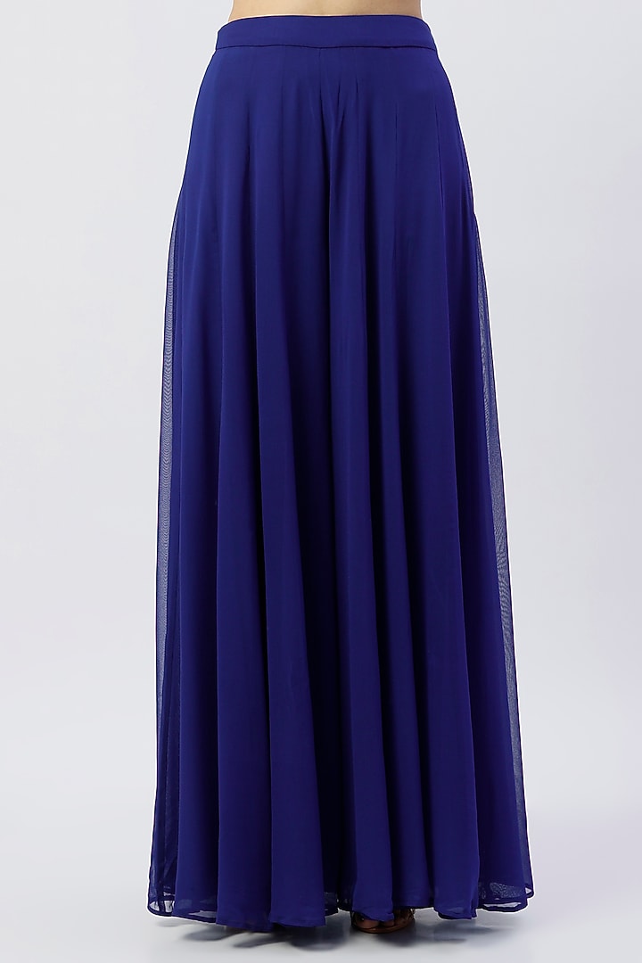 Electric Blue Gota Patti Embroidered Wedding Anarkali Set by Esha Koul at Pernia's Pop Up Shop