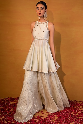 Mint Green Embellished Kurta Set by Esha Koul