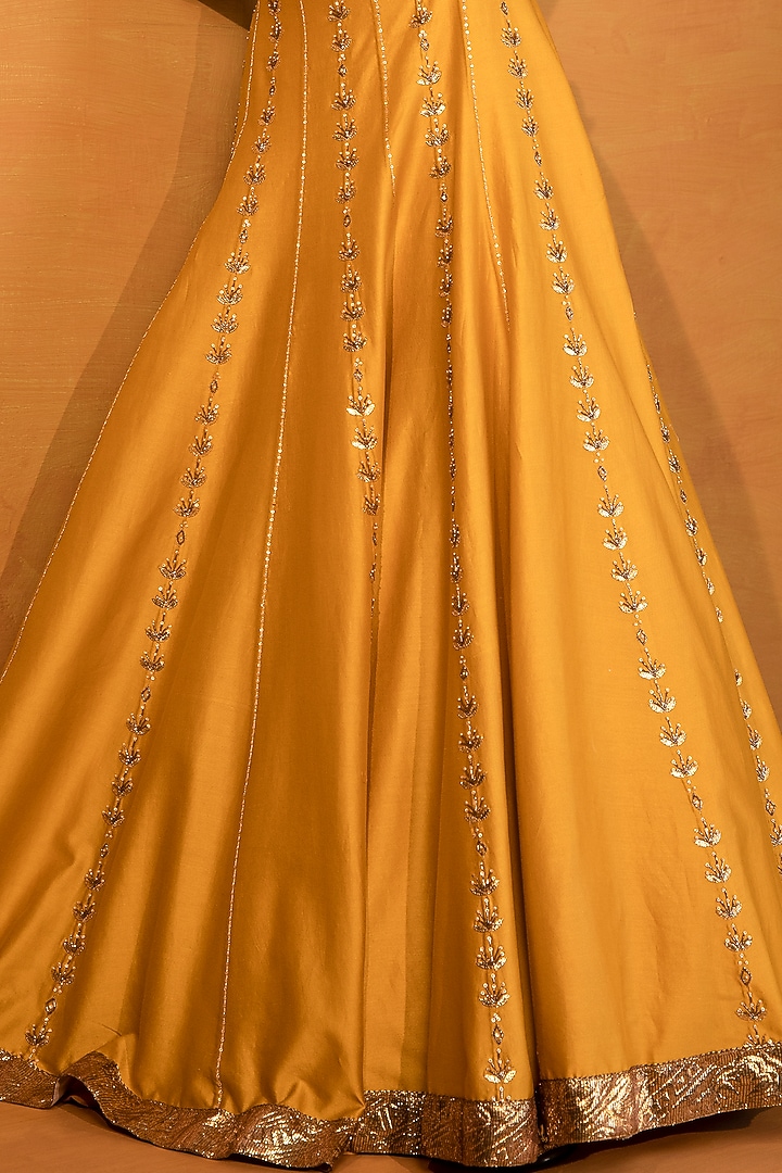 Mustard Embellished Lehenga Set by Esha Koul at Pernia's Pop Up Shop