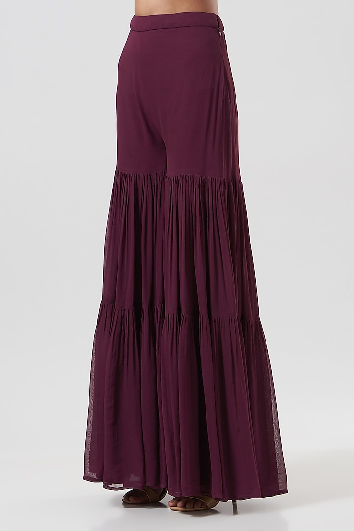 Purple Georgette Party Wear Sharara Set by Esha Koul at Pernia's Pop Up Shop