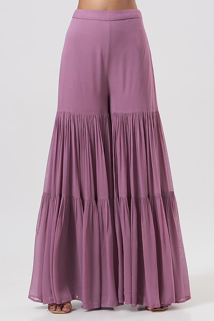 Lavender Georgette Wedding Sharara Set by Esha Koul at Pernia's Pop Up Shop