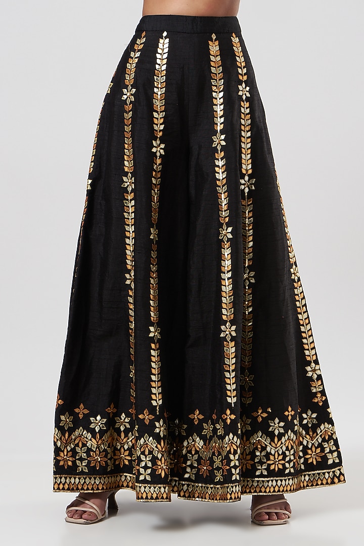 Black Embroidered Wedding Sharara Set by Esha Koul at Pernia's Pop Up Shop