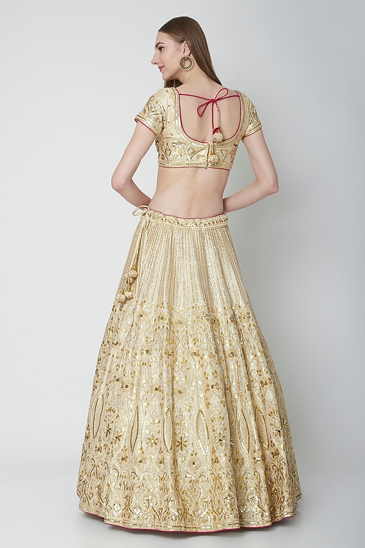 Golden Embellished Bridal Lehenga Set by Esha Koul at Pernia's Pop Up Shop