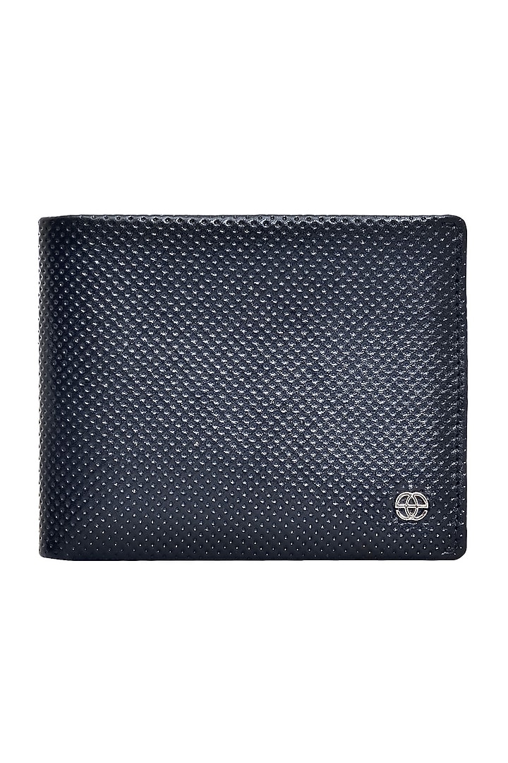 Navy Blue Perforated Leather Wallet by ESKE at Pernia's Pop Up Shop