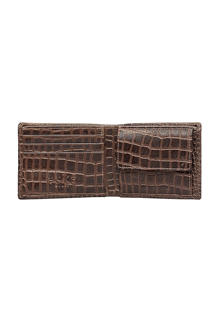Dark Brown Leather Wallet by ESKE at Pernia's Pop Up Shop