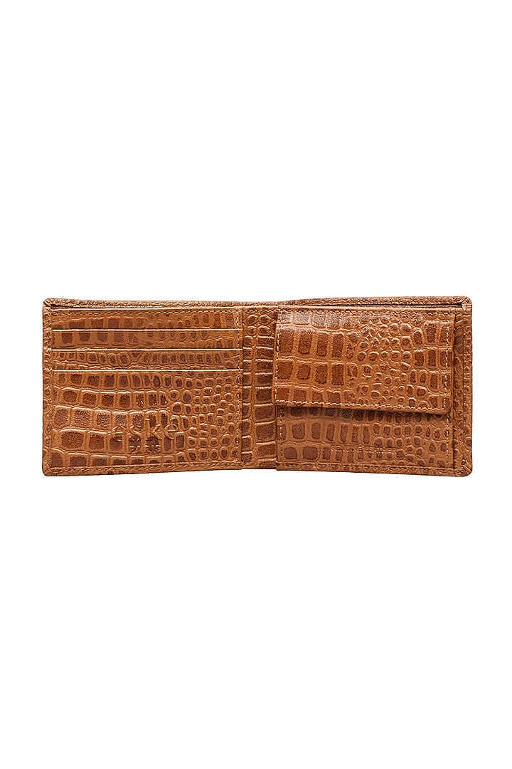 Dark Tan Leather Bi-Fold Wallet by ESKE at Pernia's Pop Up Shop